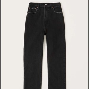 Abercrombie Ultra High Rise Ankle Straight Jeans, 26, Black